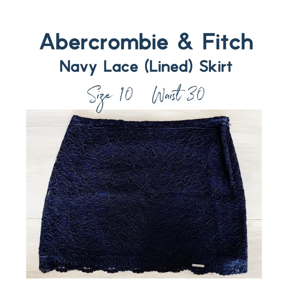 Abercrombie & Fitch | Size 10, Waist 30 Navy Skirt